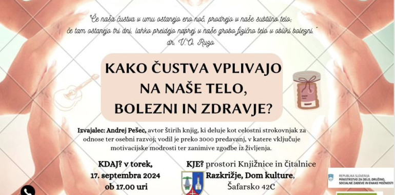 Kako čustva vplivajo na naše telo, bolezni in zdravje- webinar