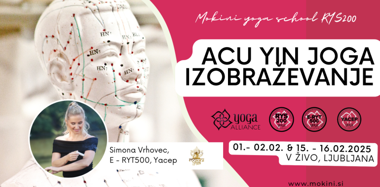 Acu yin joga učiteljski tečaj z Yoga Alliance certifikatom